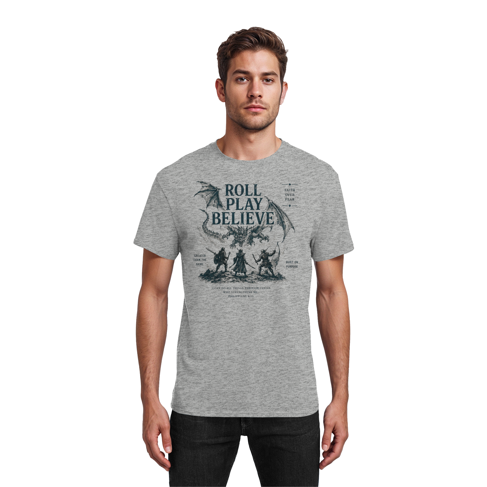 Roll. Play. Believe. - Heavy Cotton T-Shirt