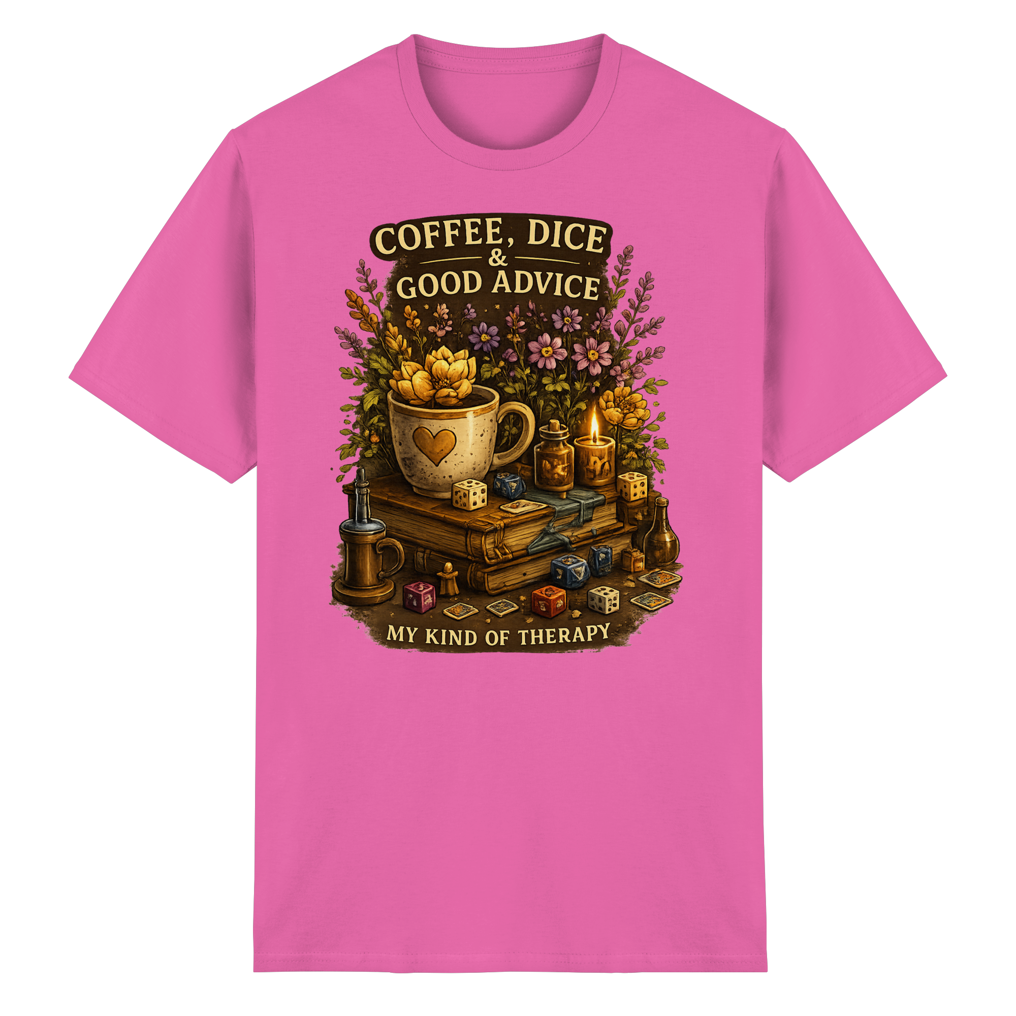 Coffee, Dice & Good Advice - Heavy Cotton T-Shirt