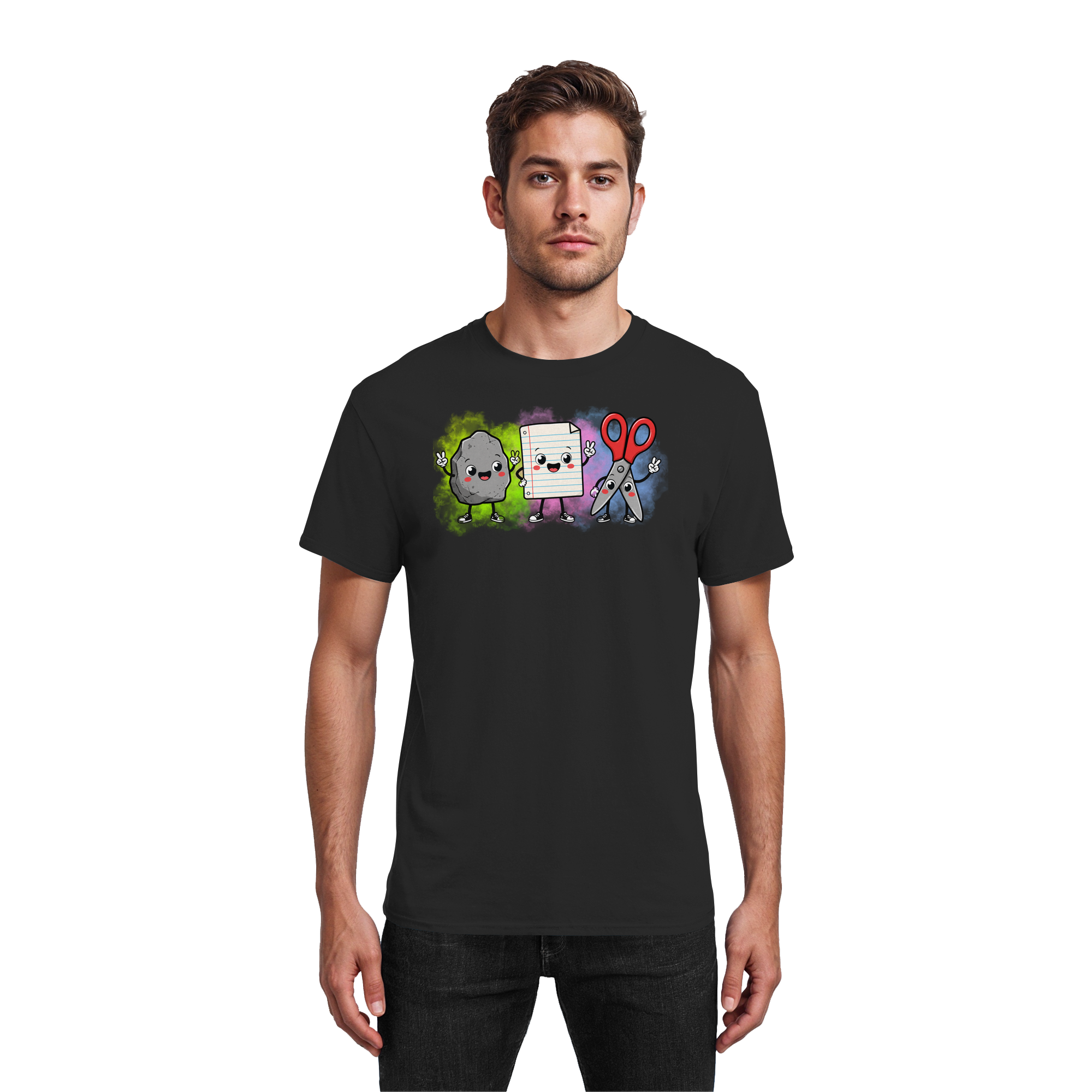 Stein schlägt Schere schlägt Papier! - Heavy Cotton T-Shirt