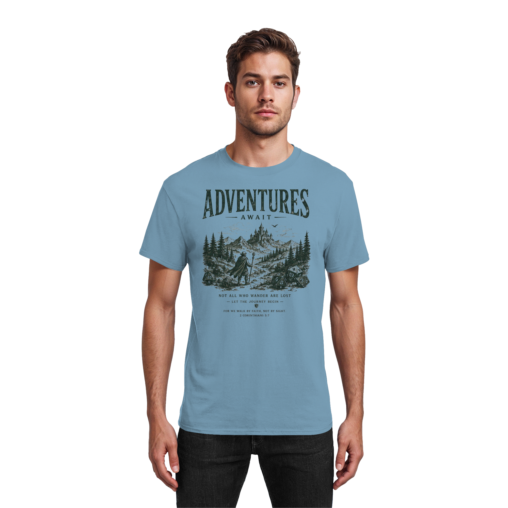 Adventures Await. - Heavy Cotton T-Shirt