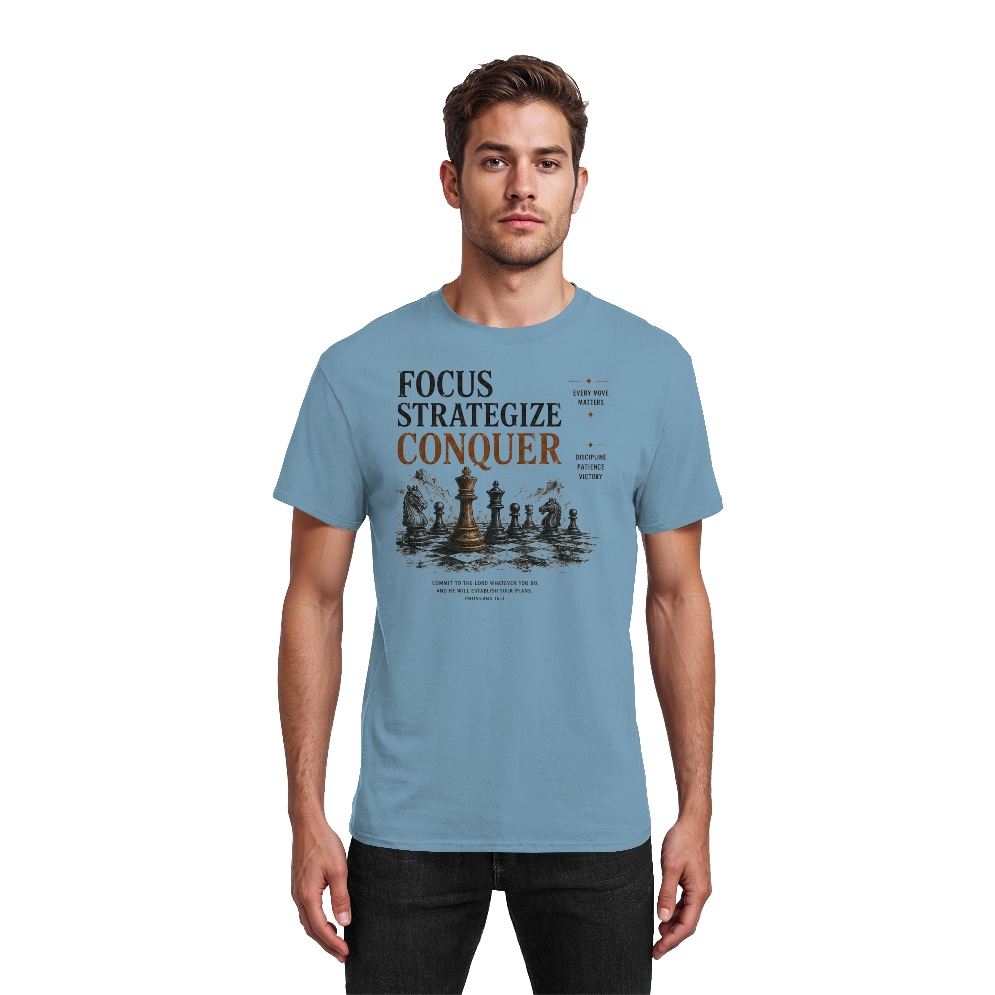 Focus. Strategize. Conquer.  - Heavy Cotton T-Shirt