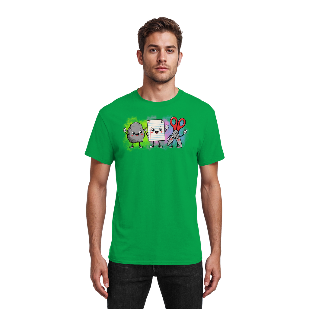 Stein schlägt Schere schlägt Papier! - Heavy Cotton T-Shirt