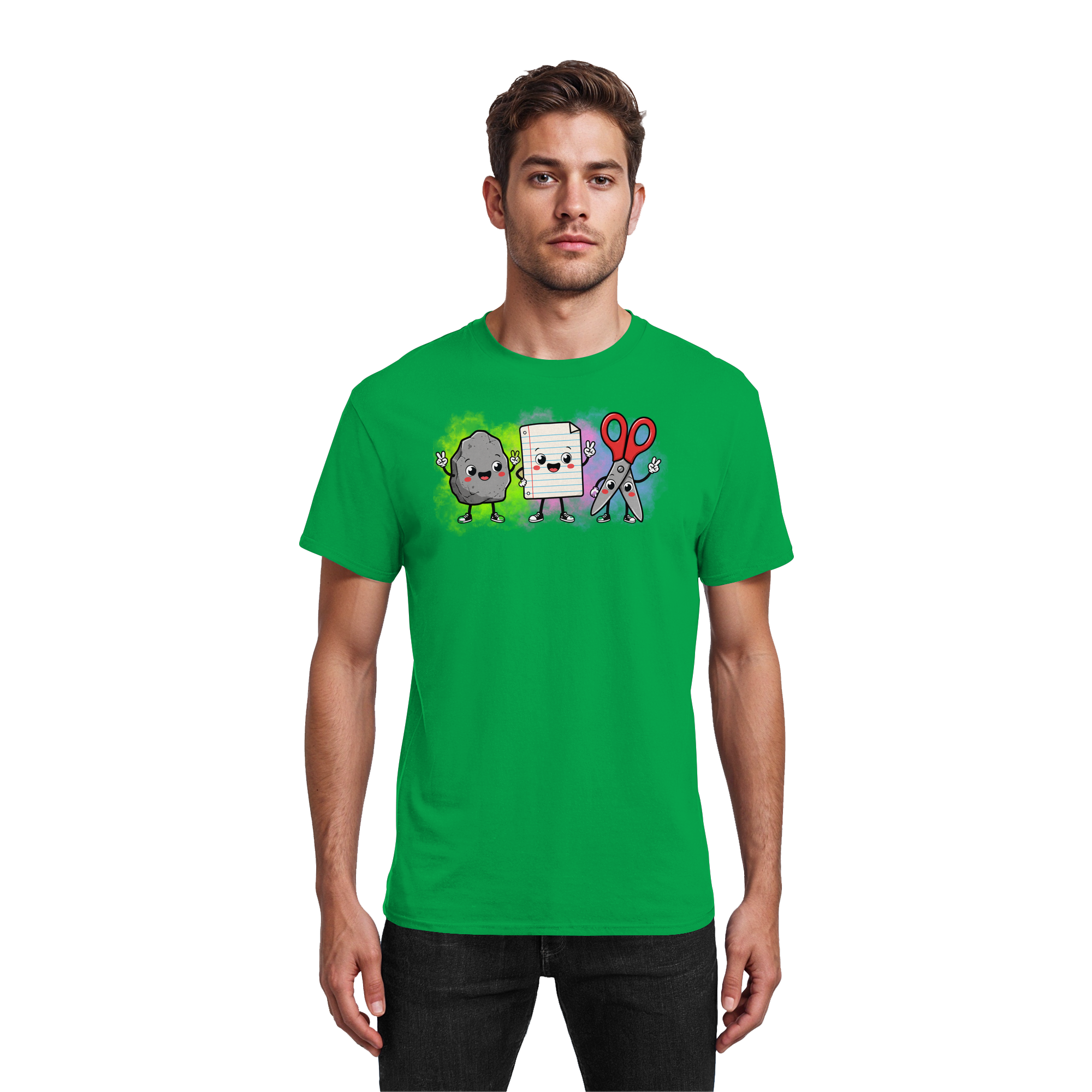 Stein schlägt Schere schlägt Papier! - Heavy Cotton T-Shirt