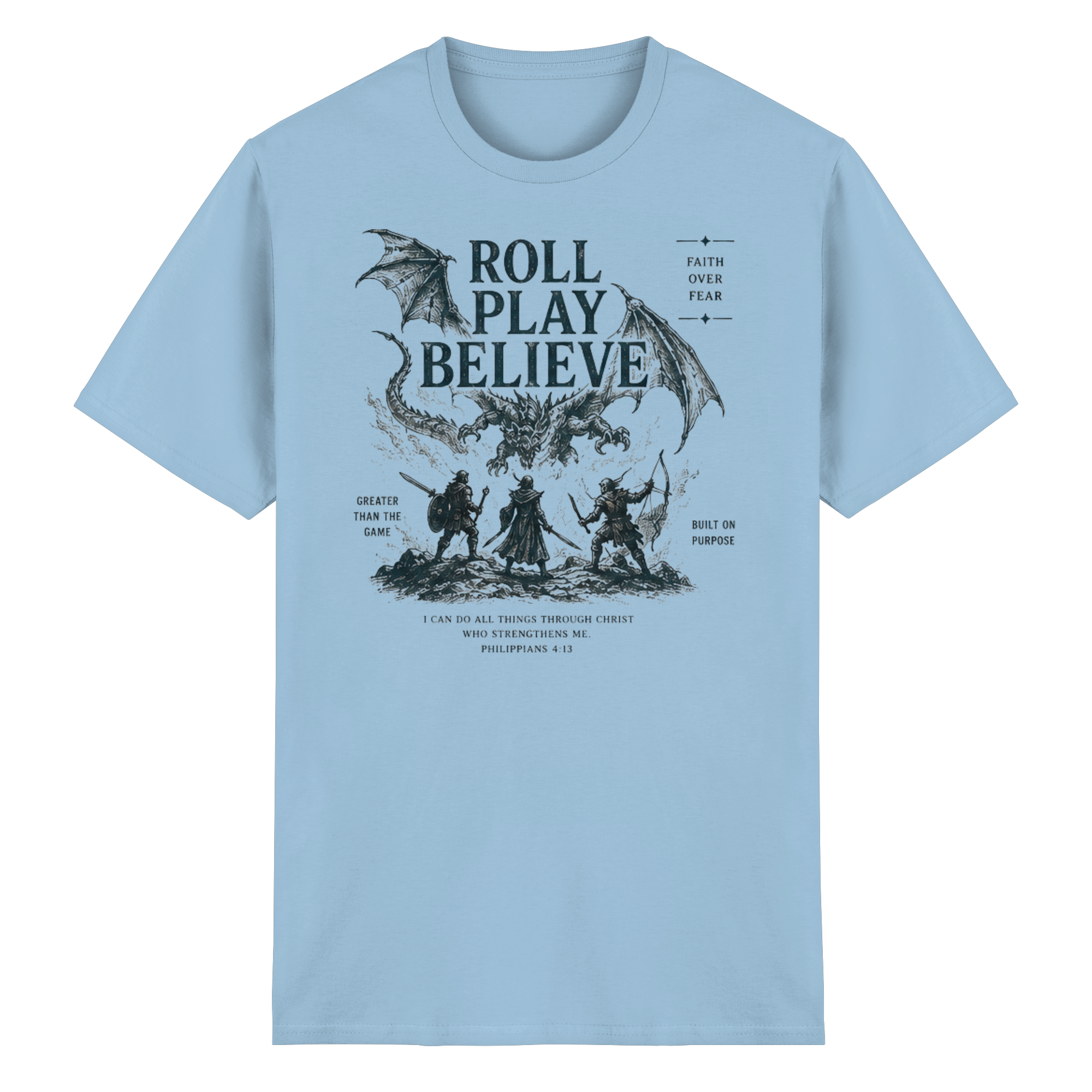 Roll. Play. Believe. - Heavy Cotton T-Shirt