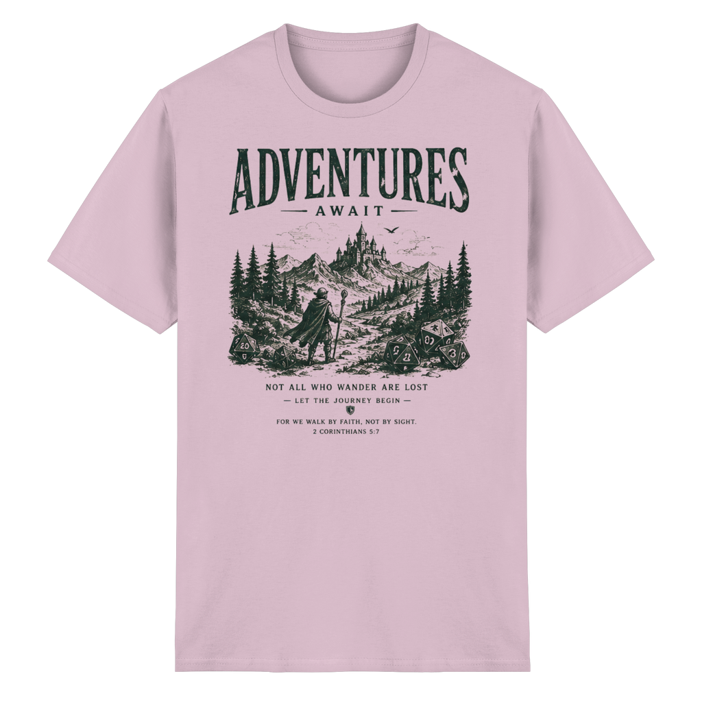 Adventures Await. - Heavy Cotton T-Shirt