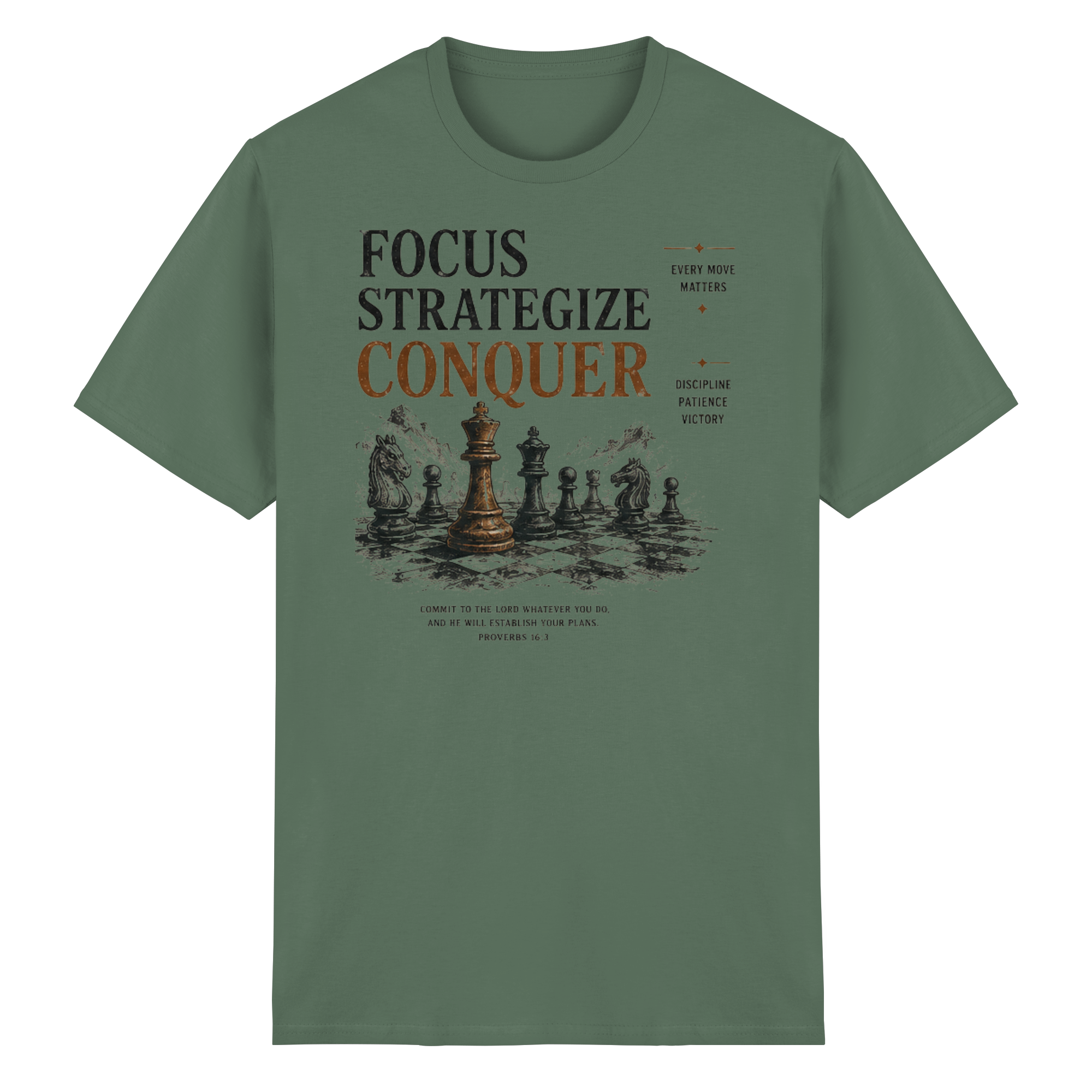 Focus. Strategize. Conquer.  - Heavy Cotton T-Shirt