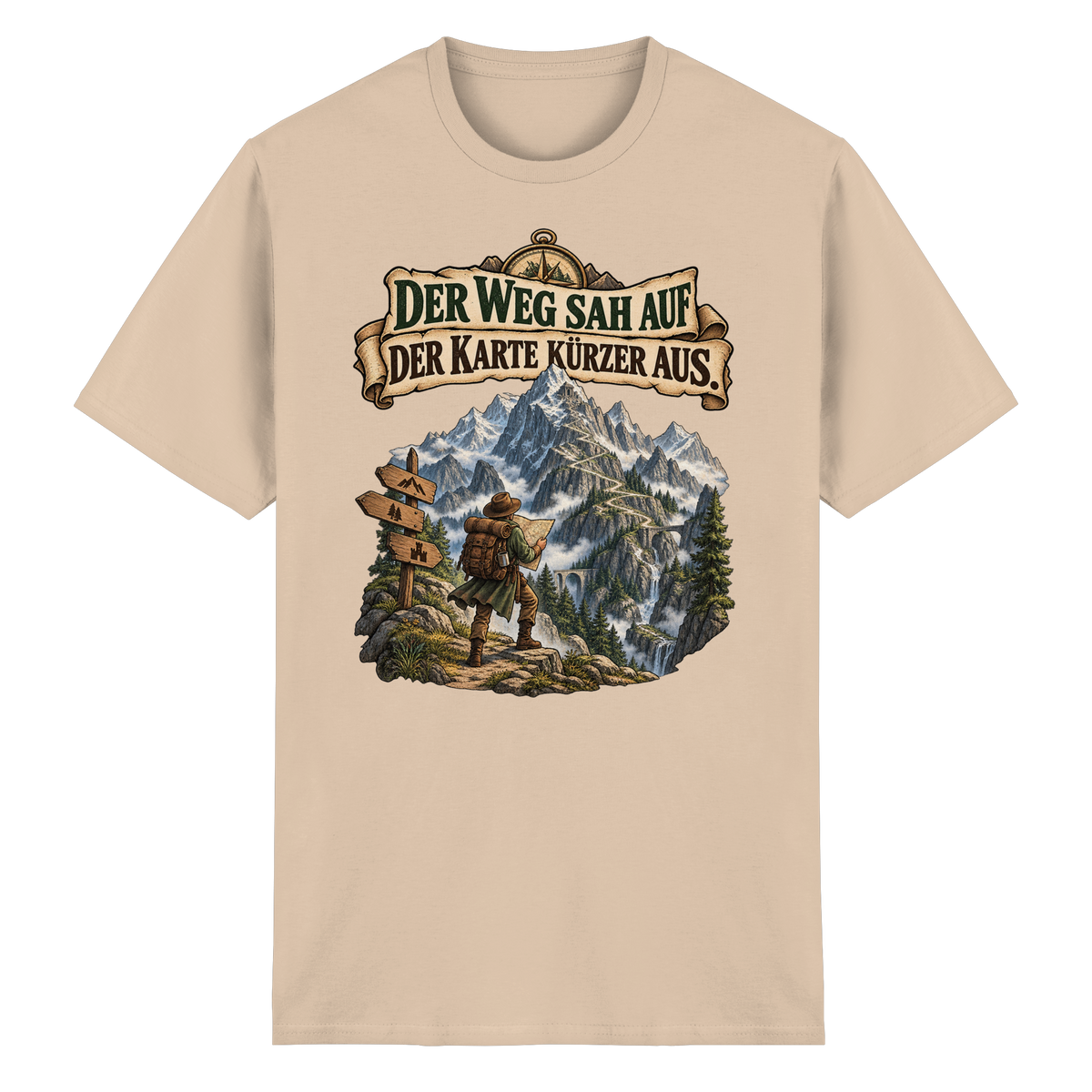 Der Weg sah auf der Karte kürzer aus - Heavy Cotton T-Shirt