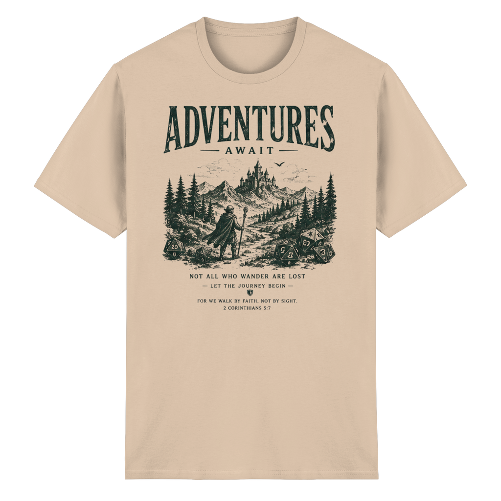 Adventures Await. - Heavy Cotton T-Shirt