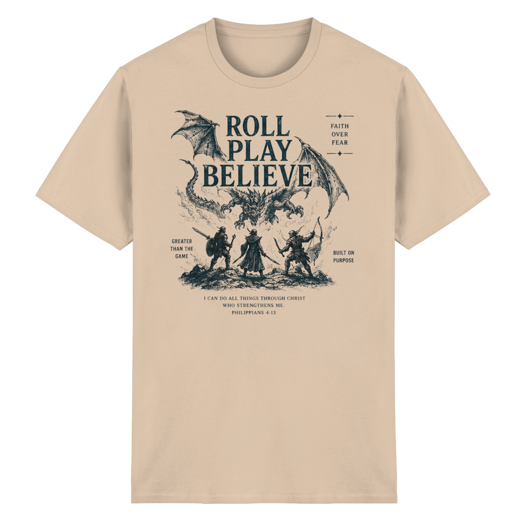 Roll. Play. Believe. - Heavy Cotton T-Shirt