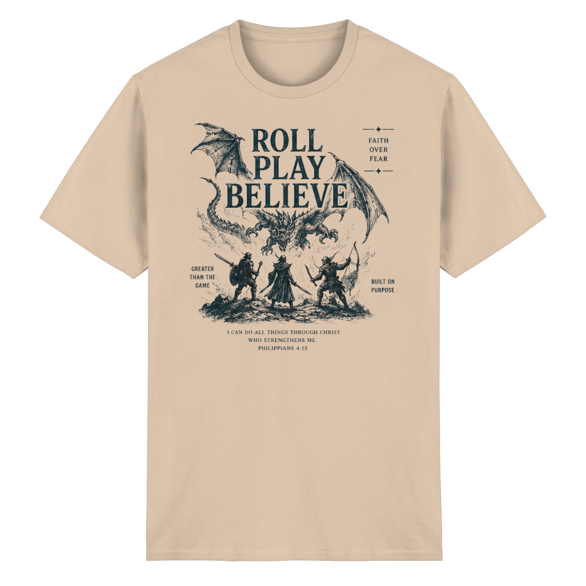 Roll. Play. Believe. - Heavy Cotton T-Shirt