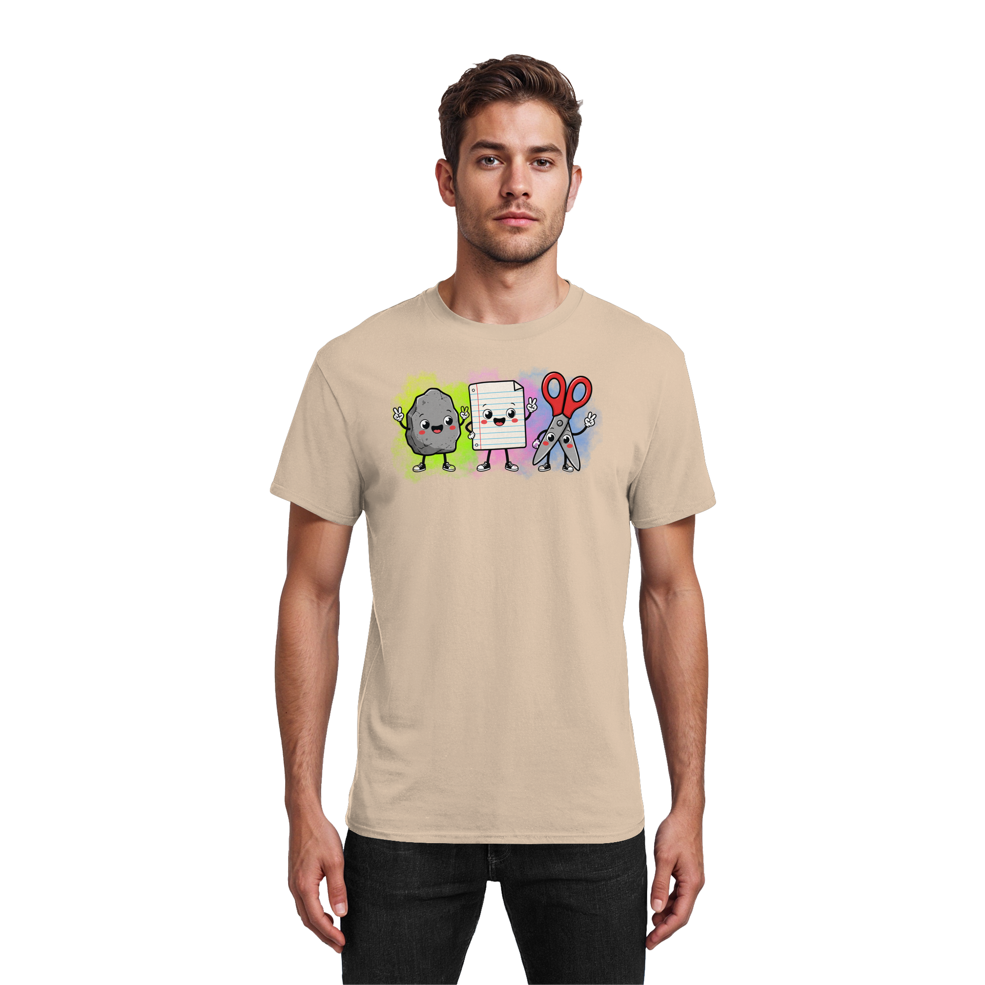 Stein schlägt Schere schlägt Papier! - Heavy Cotton T-Shirt