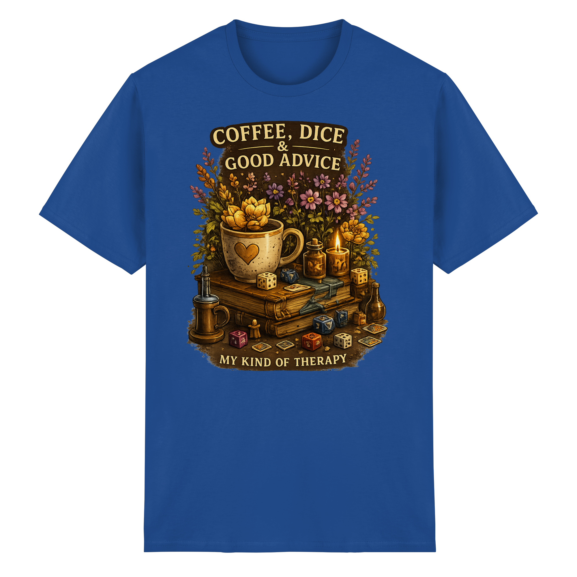 Coffee, Dice & Good Advice - Heavy Cotton T-Shirt