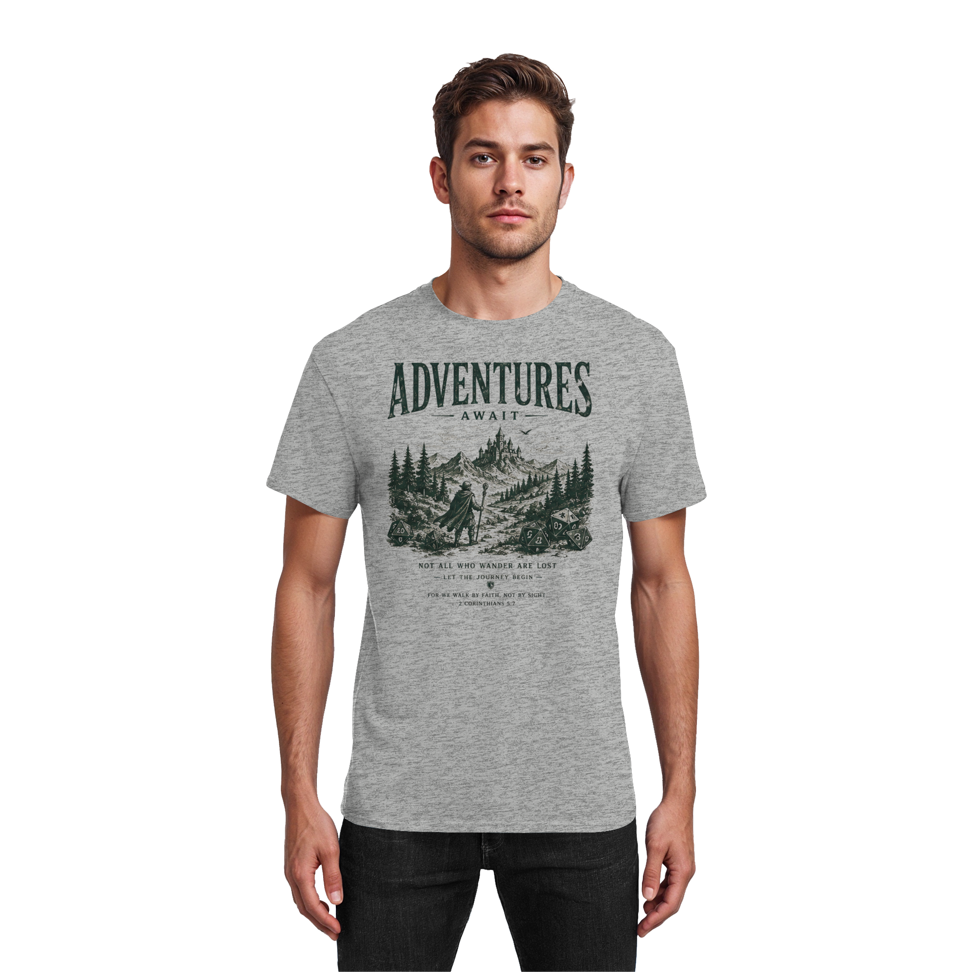 Adventures Await. - Heavy Cotton T-Shirt