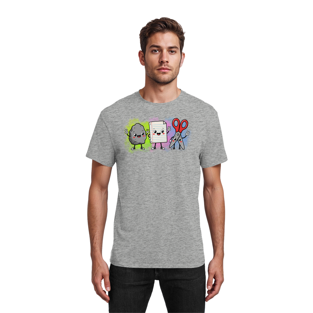 Stein schlägt Schere schlägt Papier! - Heavy Cotton T-Shirt