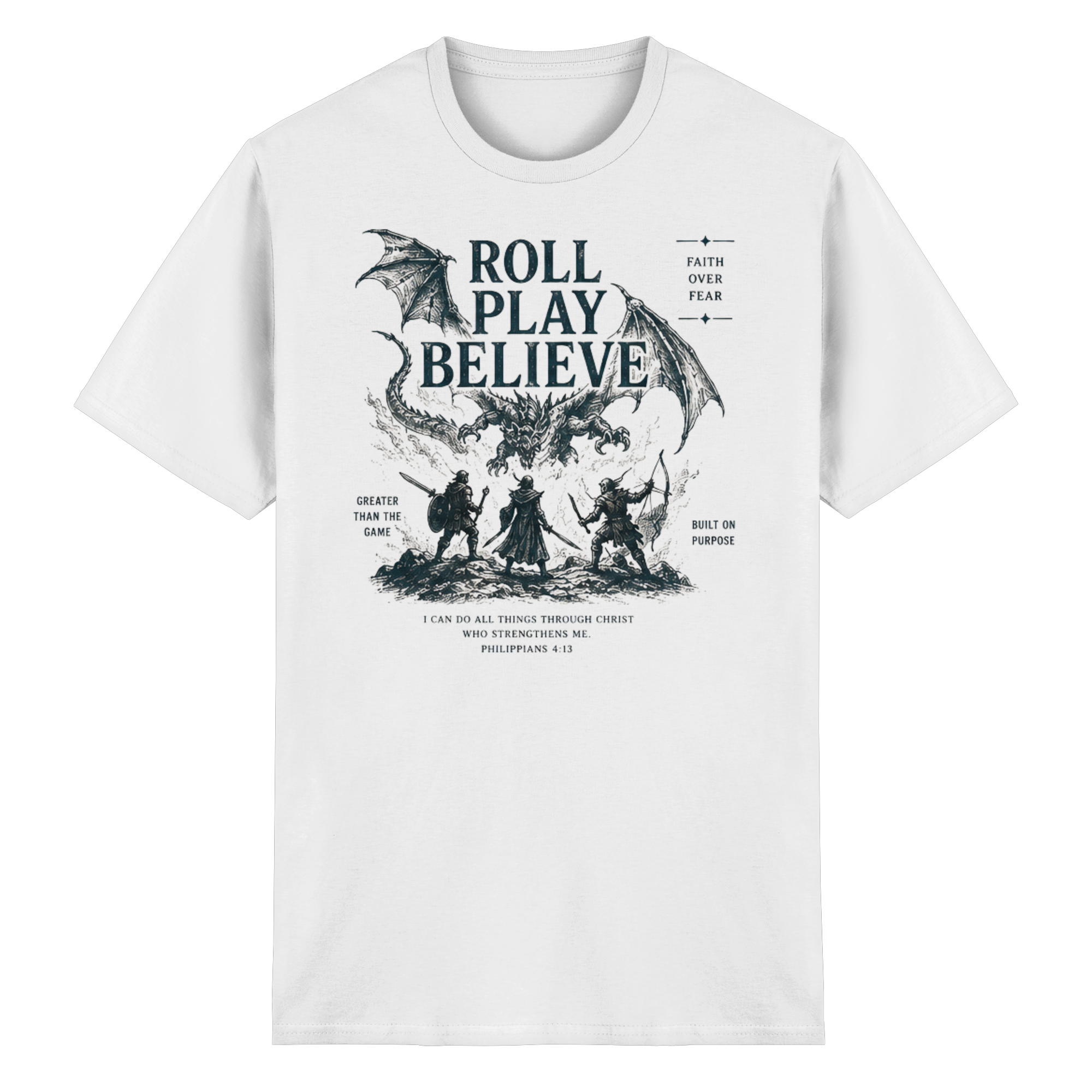 Roll. Play. Believe. - Heavy Cotton T-Shirt