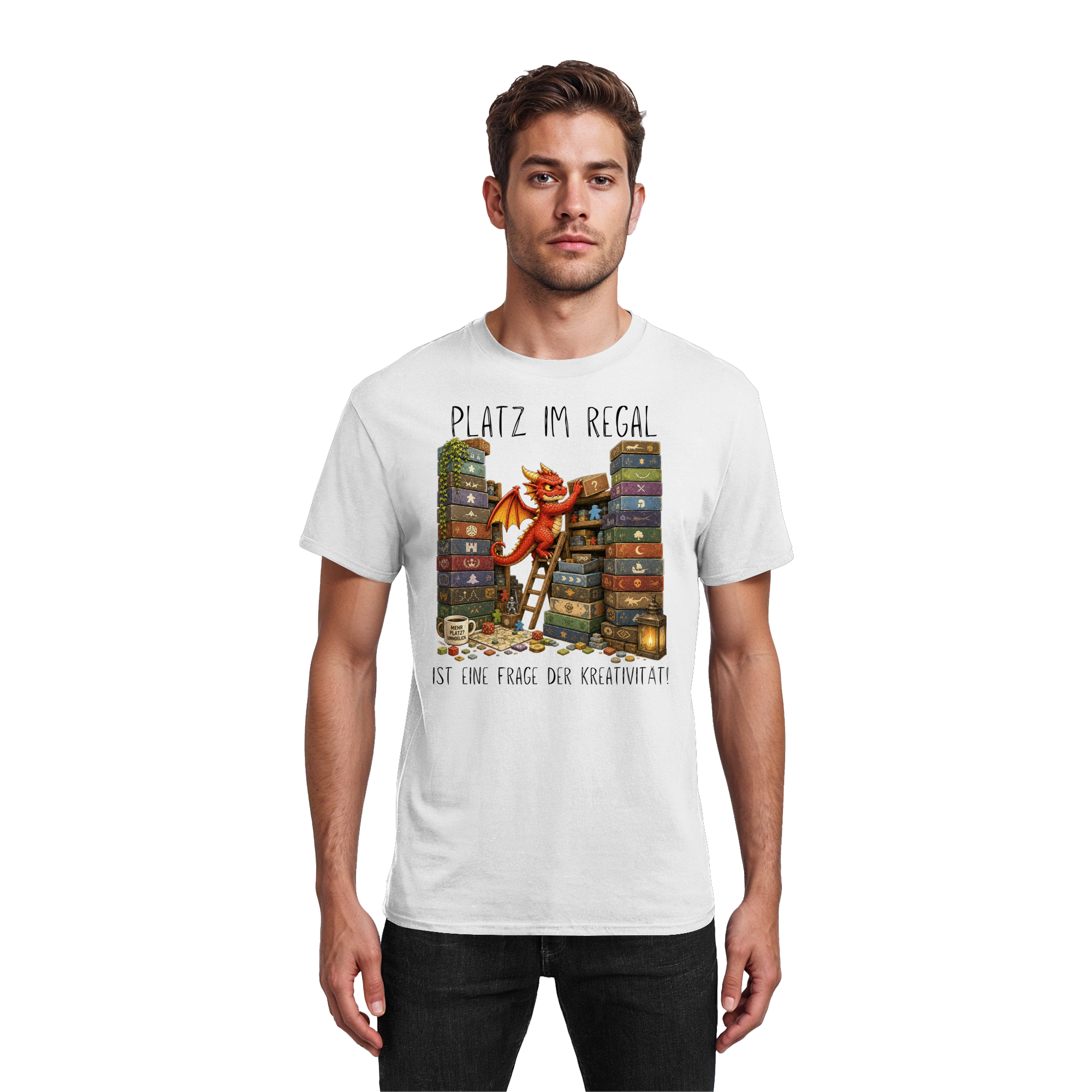 Platz im Regal ist eine Frage der Kreativität. - Heavy Cotton T-Shirt