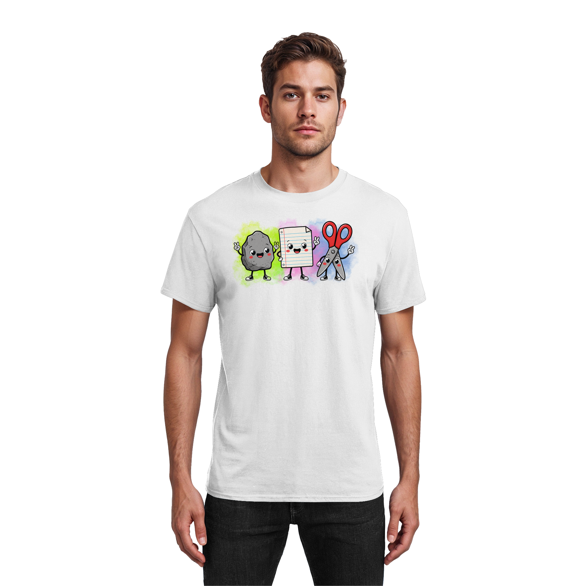 Stein schlägt Schere schlägt Papier! - Heavy Cotton T-Shirt