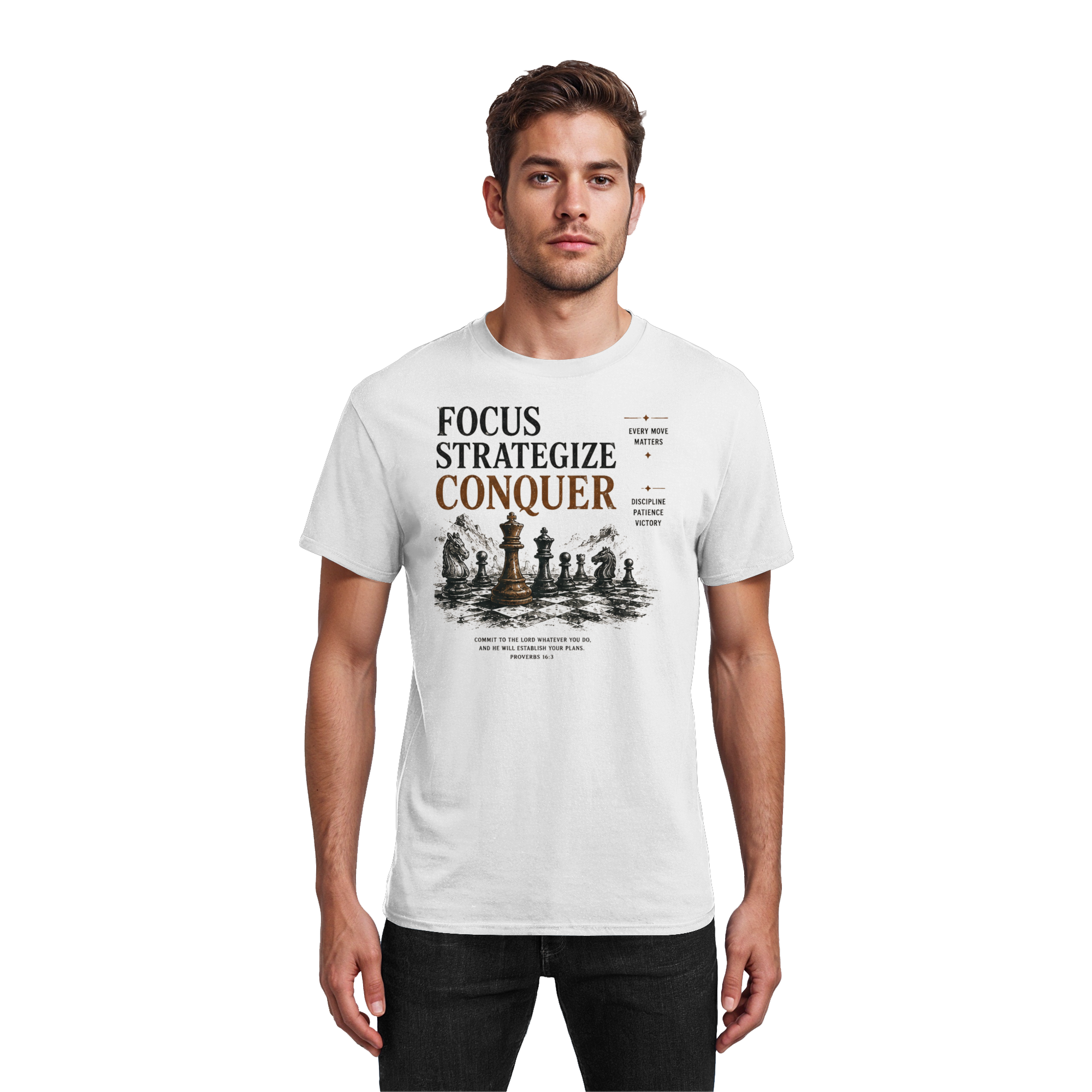 Focus. Strategize. Conquer.  - Heavy Cotton T-Shirt