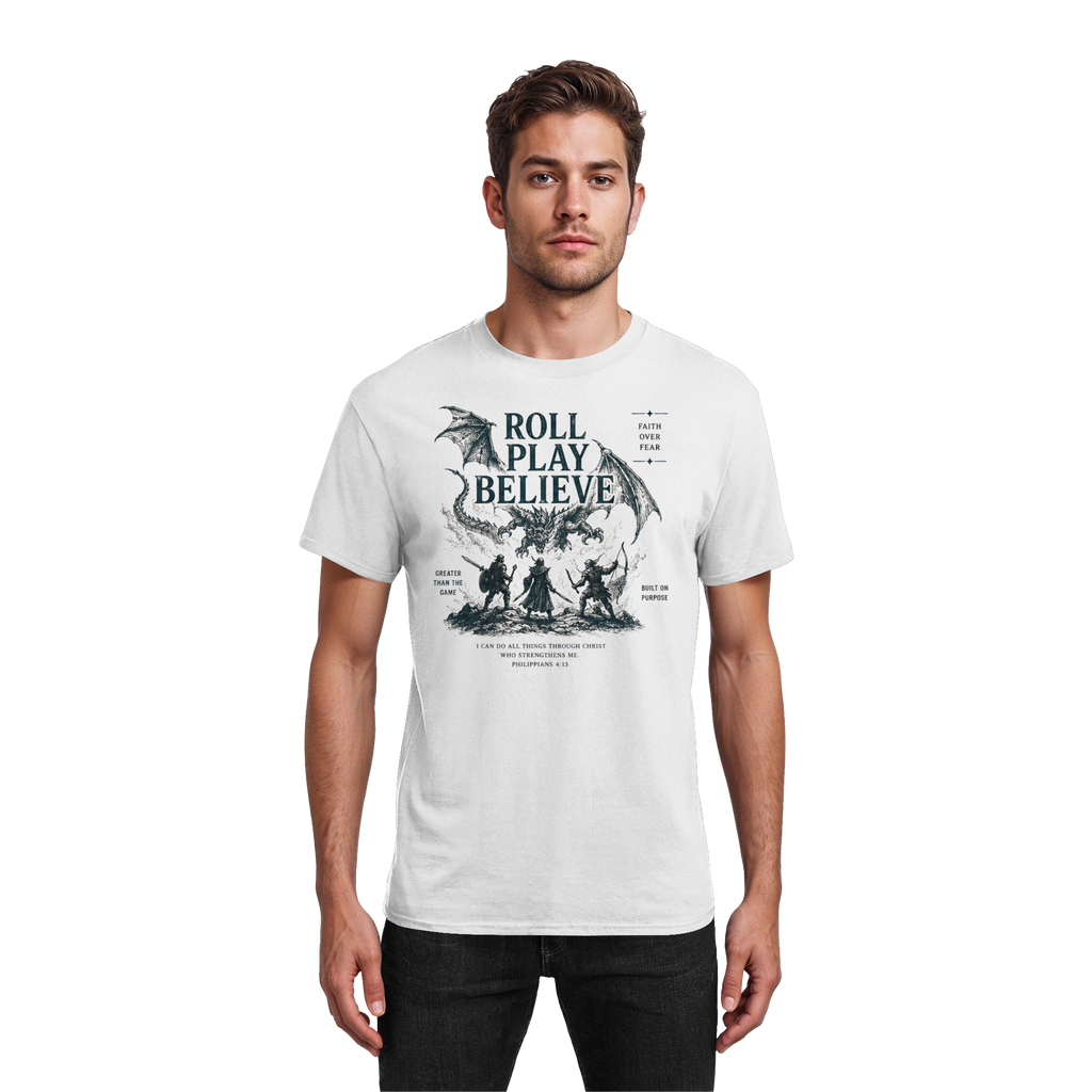 Roll. Play. Believe. - Heavy Cotton T-Shirt